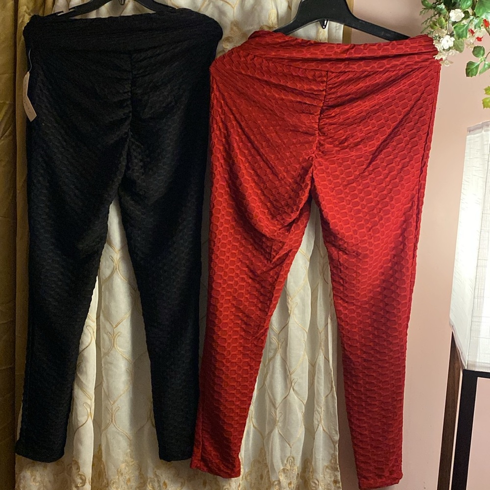 Black or red crunchy leggings Brand New